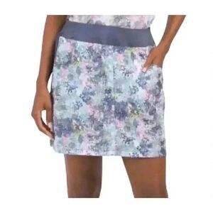 Tee Time Women's Gray Blue White Poly/Spandex Spring Morning Golf Tennis Skirt S